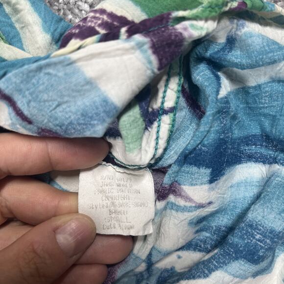 Jams World Shirt Mens Small Rayon Hawaiian Button Up Made in Hawaii Bamboo Print - Picture 5 of 9